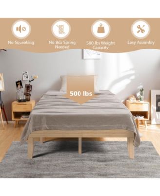14 Inch Full Size Wood Platform Bed Frame with Wood Slat Support