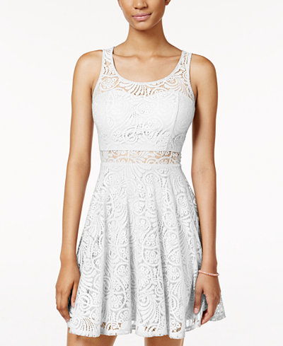 American Rag Lace Illusion Skater Dress, Only at Macy's