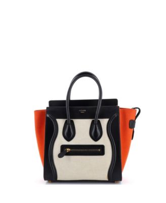 Micro Tricolor Luggage Bag Canvas and Leather