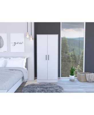 180 Beery Armoire Bedroom Storage Organizer 71 Inch High with Hanging Rod and Drawer