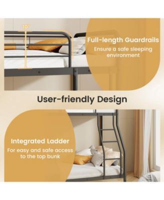 Bed with Ladder and Full-length Guardrails