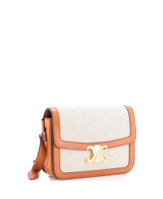 Medium Triomphe Shoulder Bag Canvas with Leather