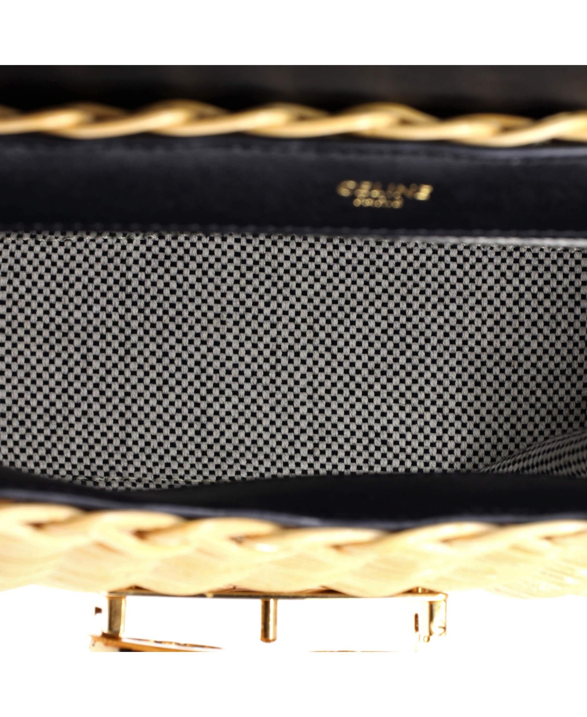 Pre-Owned Celine Small Chaine Maillon Triomphe Bag Wicker with Leather