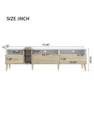 Modern 80" TV Stand cabinet with 3 Drawers & Open Shelves