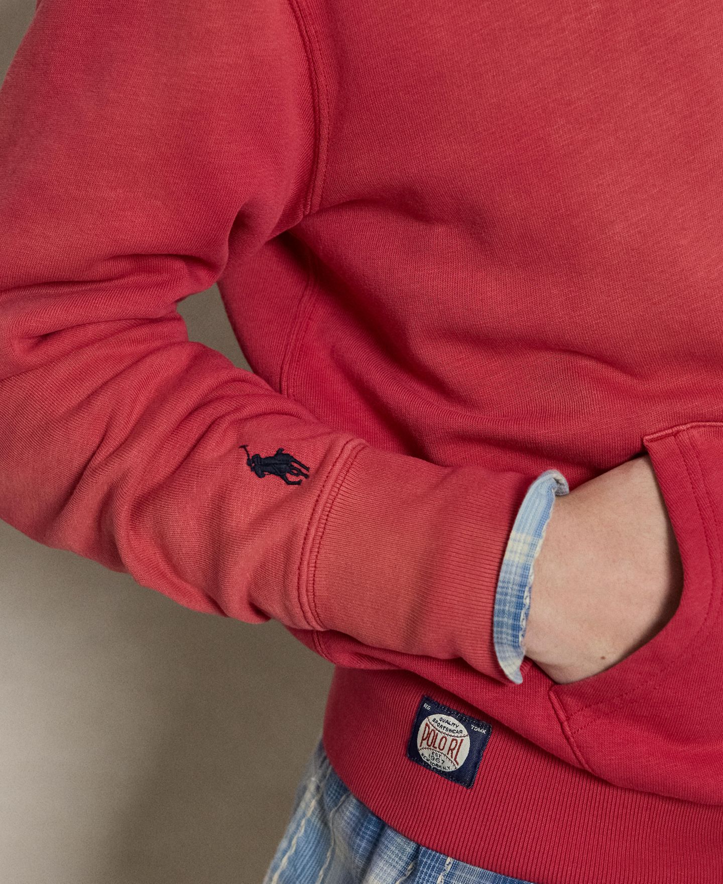 Мужское худи Polo Ralph Lauren New York Yankees™ Logo Fleece, цвет: Ягодный — фото 4