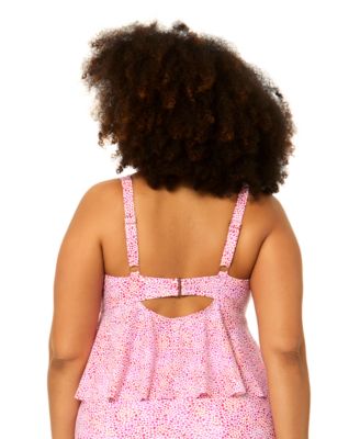 Plus Size Underwire Topanga Printed Swim Tankini Top