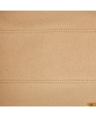 Large Vertical Cabas Tote Canvas with Leather