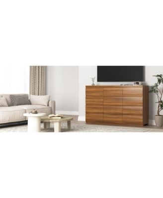 6 Drawer Dresser with Soft Close Drawers Wood for Bedroom Living Room