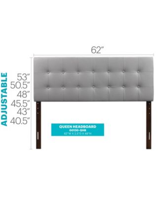 Queen Bed Headboard Modern Comfort Adjustable Height 41-53H x 63W inch