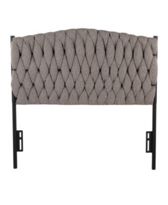 Fabric Twin Headboard with Faux Jewel Tufting Adjustable Height 41 to 53 inch