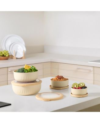 4-Pack Round Stackable Airtight Food Storage Bowls Containers with Lids - for Meal Prep, Leftovers, Freezer, Mixing, Salads