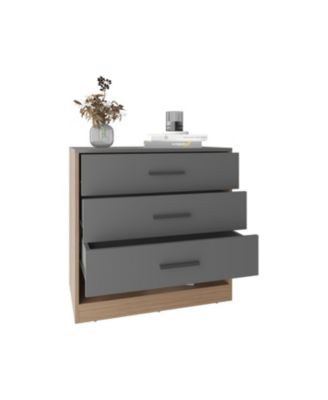 Modern 6 Drawer Dresser Engineered Wood Cabinet Handle Free for Bedroom Living Room Closet