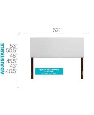 Queen Upholstered Headboard with Faux Jewel Tufting Adjustable Height 41 to 53 inch