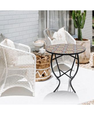 Mosaic Art Collection Floral Accent Table