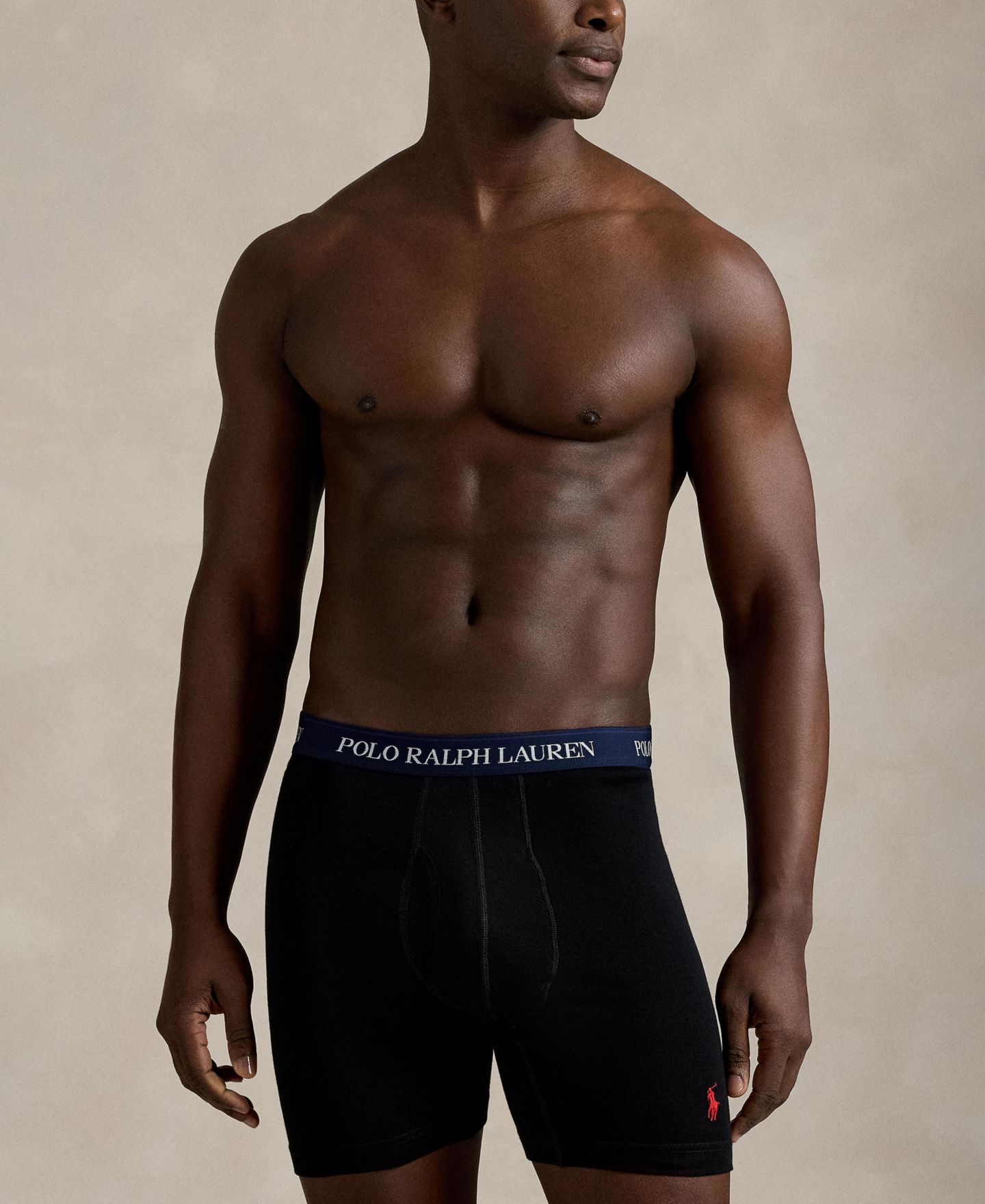Трусы-боксеры Classic-Fit для мужчин — Polo Ralph Lauren, цвет: Чёрный / Королевский синий — фото 6