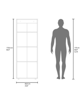 Wenge Tolleson 3 Door Tall Wardrobe Armoire 4 Shelves Hanging Rod Freestanding Storage