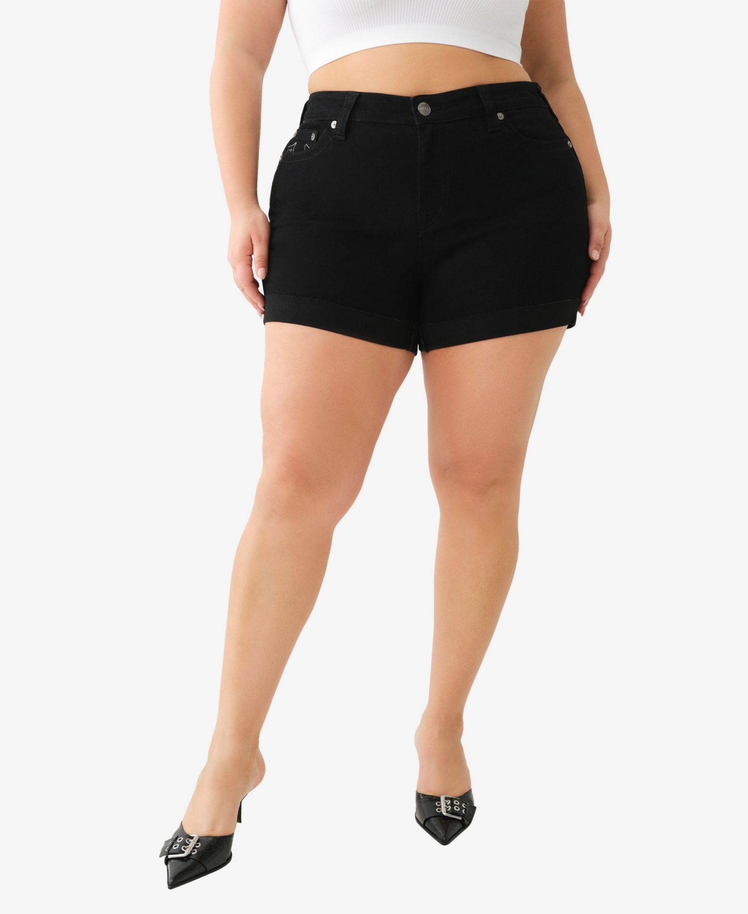 Plus Size Jennie Mid-Rise Curvy Rolled Shorts