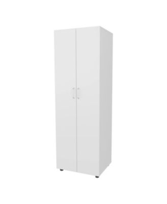 Armoire with 2 Doors Hanging Rod and 2 Upper Shelves 70.9inch High Bedroom Storage Organizer