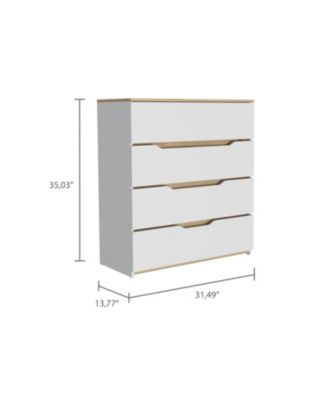 Lynbrook 4 Drawer Dresser and Manufactured Wood Construction for Bedroom Storage