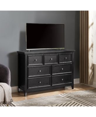 Spacious 7 Drawer Dresser Modern Cabinet with Wide Slides for Living Room Bedroom Organization