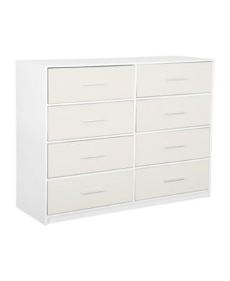Modern 4 Drawer Dresser MDF Cabinet with Wheels for Bedroom Living Room Entryway
