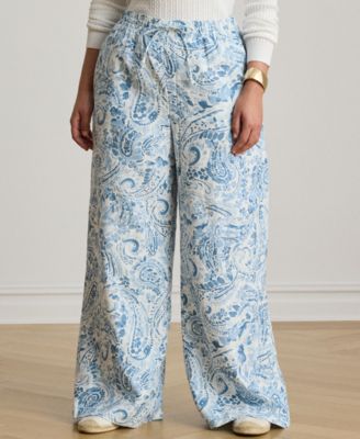 Plus Size Paisley Wide-Leg Pant