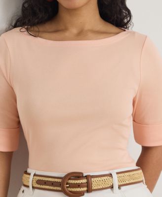 Plus Size Cotton Boatneck T-Shirt