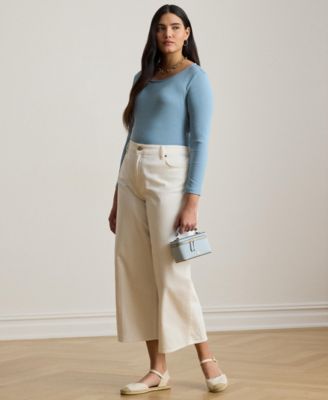 Plus Size Rib-Knit Boatneck T-Shirt