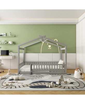 Wood House Bed Fence