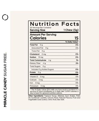 Miracle Candy Salted Caramel - Sugar-Free Soft Chews - Allulose, Prebiotic Fiber - 30 Soft Chews