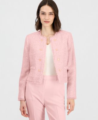 Women's Fringed Boucl&eacute; Cropped Jacket