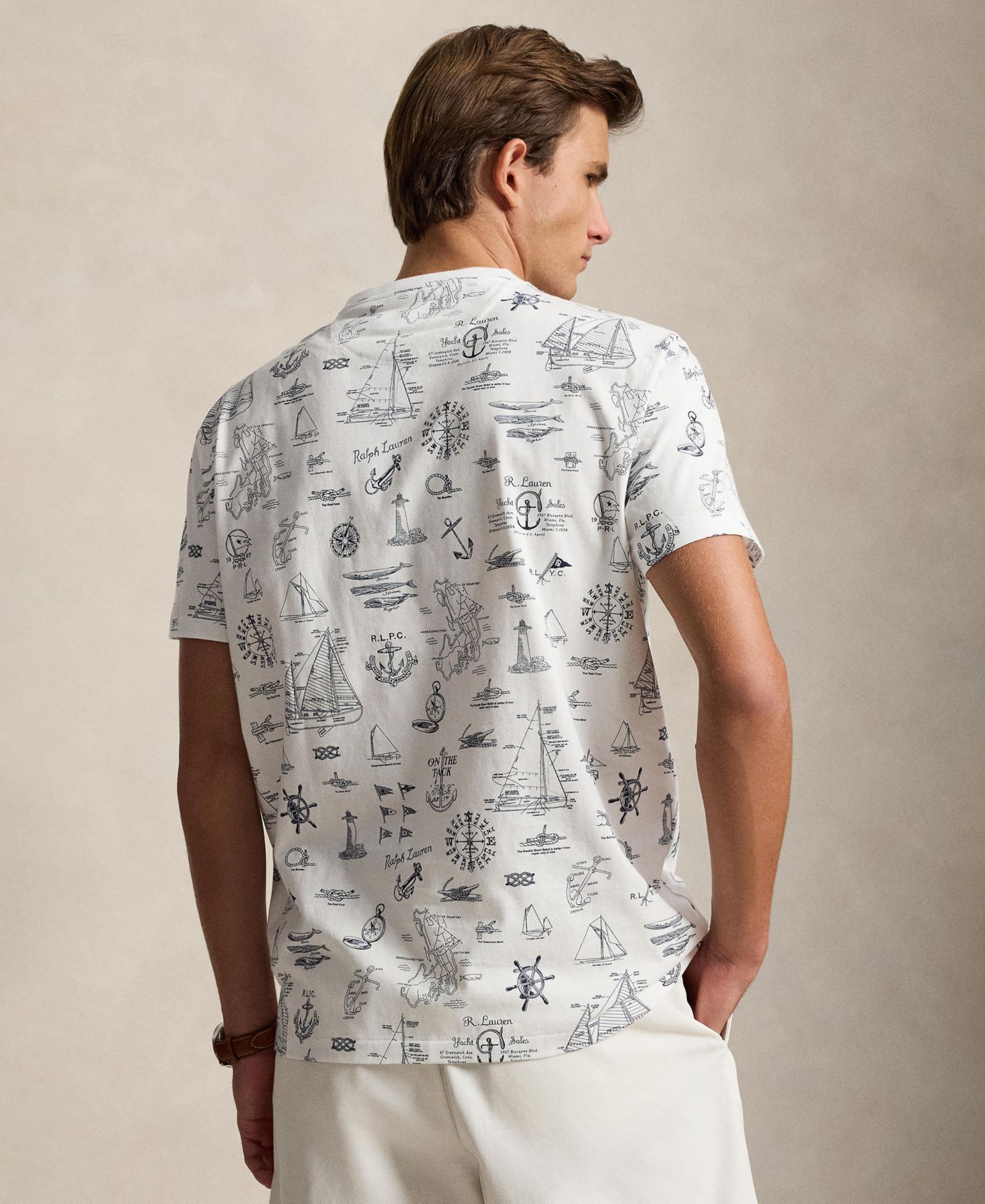 Мужская футболка Polo Ralph Lauren Short-Sleeve Printed, цвет: Белый — фото 4