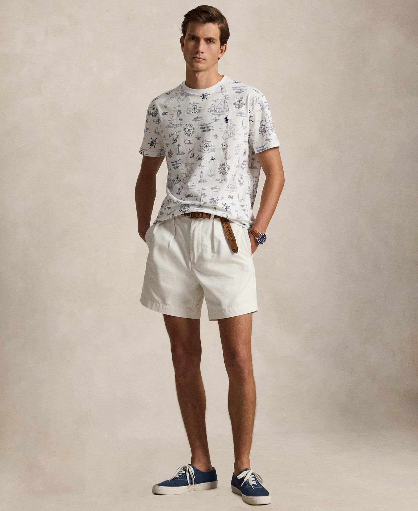 Мужская футболка Polo Ralph Lauren Short-Sleeve Printed, цвет: Белый — фото 2