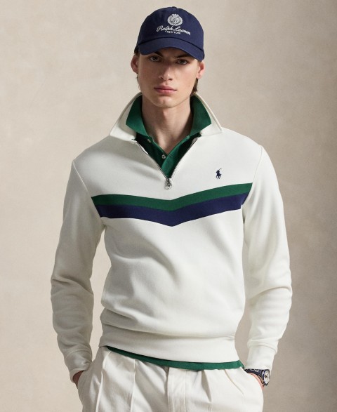 Мужские худи Polo Ralph Lauren Men's Double-Knit Quarter-Zip Sweatshirt