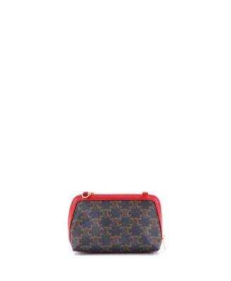 Zip Around Chain Clutch Triomphe Coated Canvas