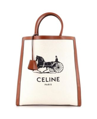 Large Sulky Vertical Cabas Tote Canvas with Leather