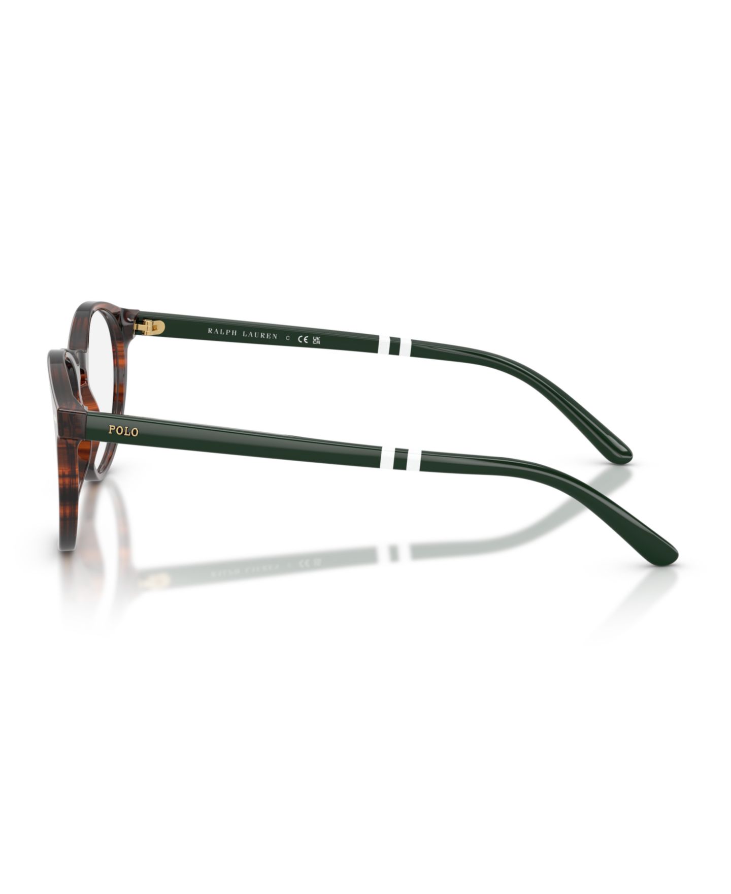 Мужские очки Polo Ralph Lauren Man Round Plastic PH2297 Eyeglasses, цвет: Блестящий полосатый коричневый — фото 5