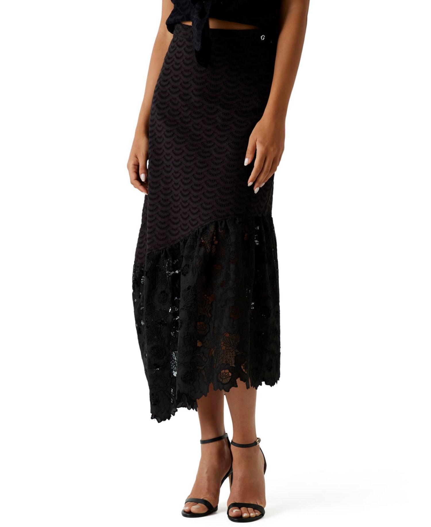 Women's Sharon Eyelets Flared Midi Skirt