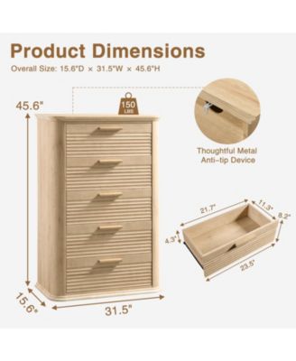 Modern 4 Drawer Dresser Finish Sturdy Construction for Bedroom Living Room Storage