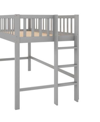 Low Loft Bed With Ladder And Slide Pine Wood MDF Construction