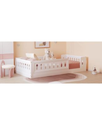 Twin Size Wood Platform Bed Guardrail