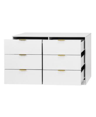 Simply Modern 6 Drawer Dresser for Bedroom Living Room Hallway Entryway
