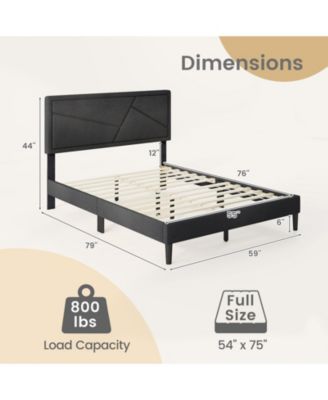 Upholstered Platform Bed Frame with High Headboard