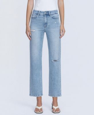 Women's High Rise Ankle Straight Jeans