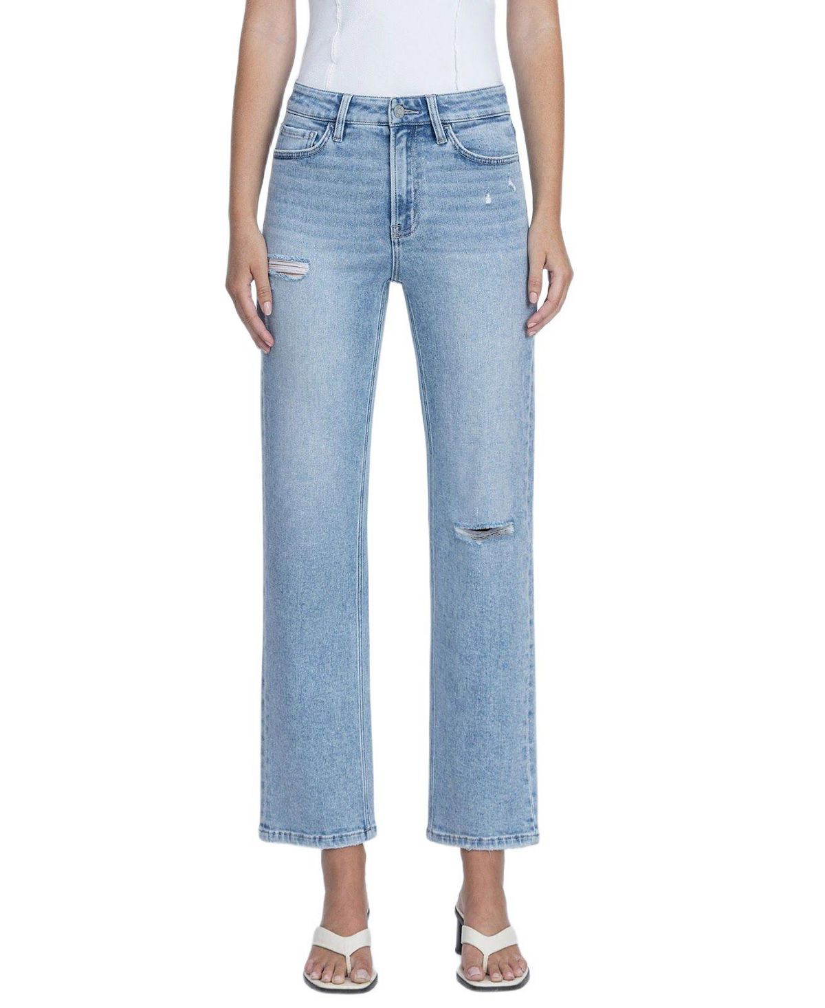 Vervet Women's High Rise Ankle Straight Jeans view 1 — MAYCSS fashion products