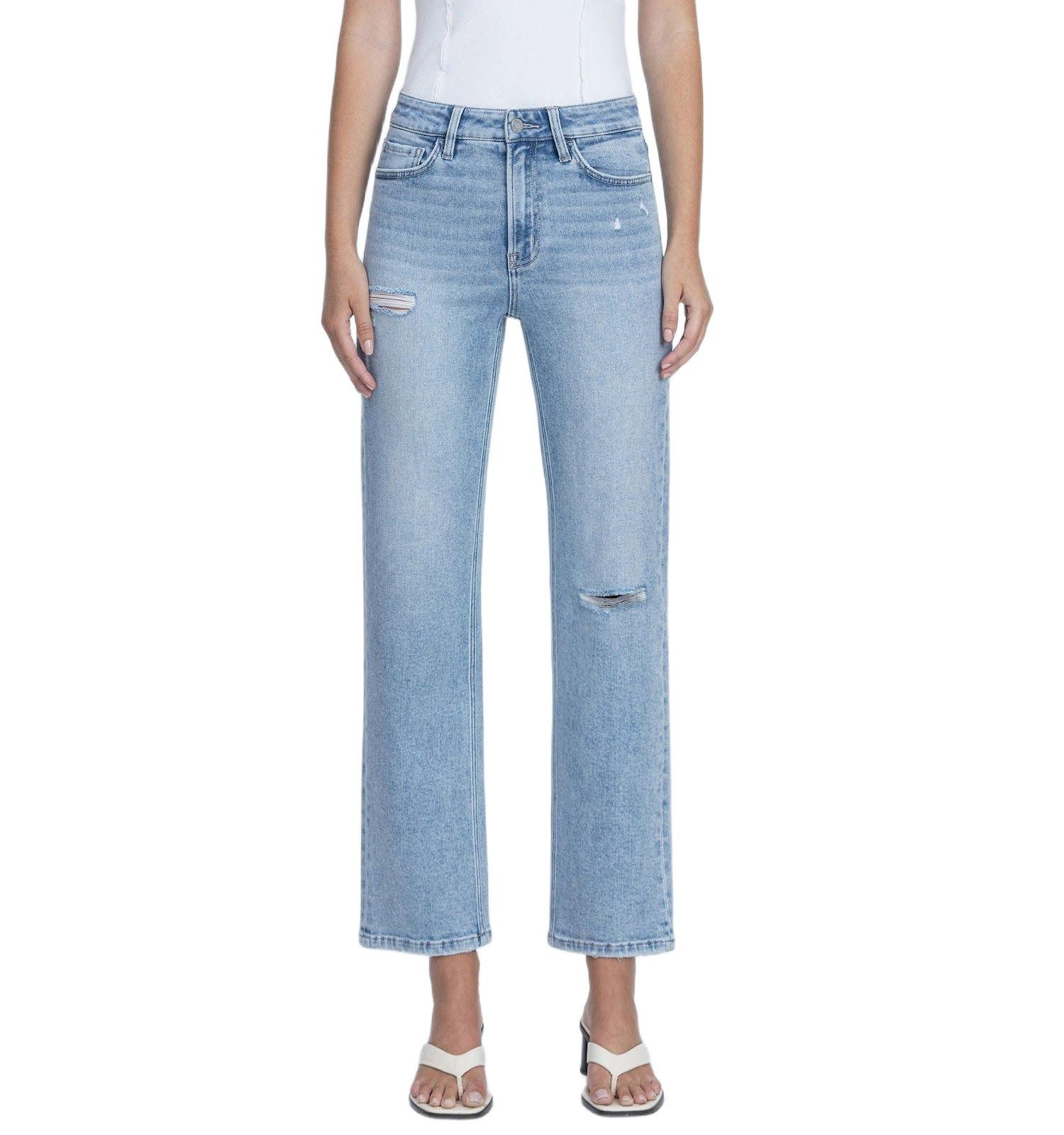 Women's High Rise Ankle Straight Jeans