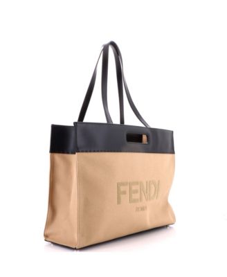 Large Cut Out Handle Shopper Tote Canvas