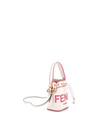 Mini Logo Mon Tresor Bucket Bag Embroidered Canvas
