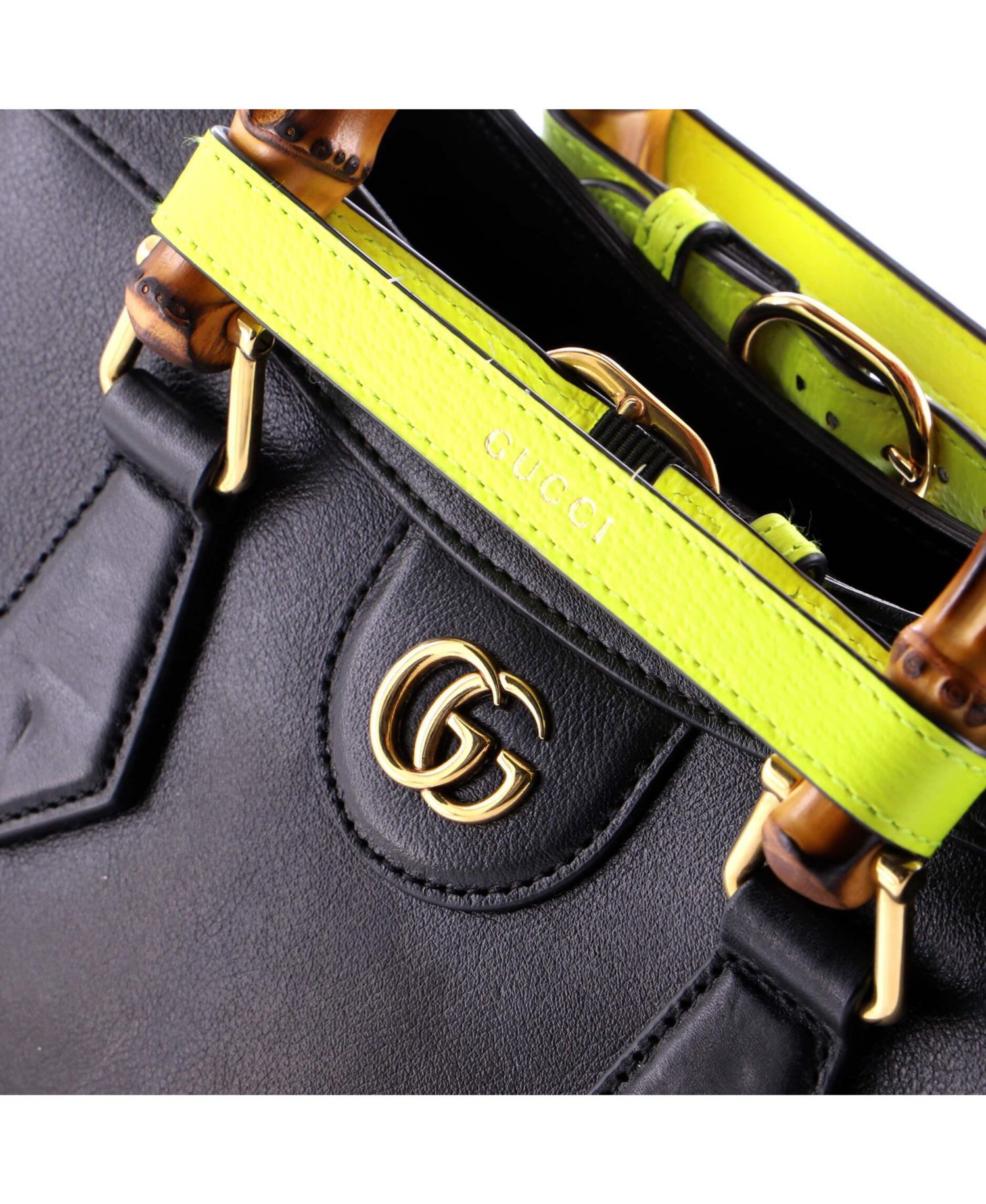 Small Diana NM Bamboo Handle Tote Leather