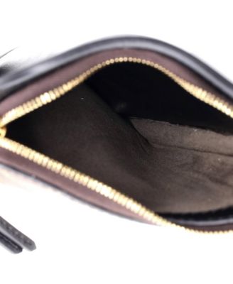 Mini Bustine 3 Pockets Crossbody Bag Leather and Zucca Coated Canvas